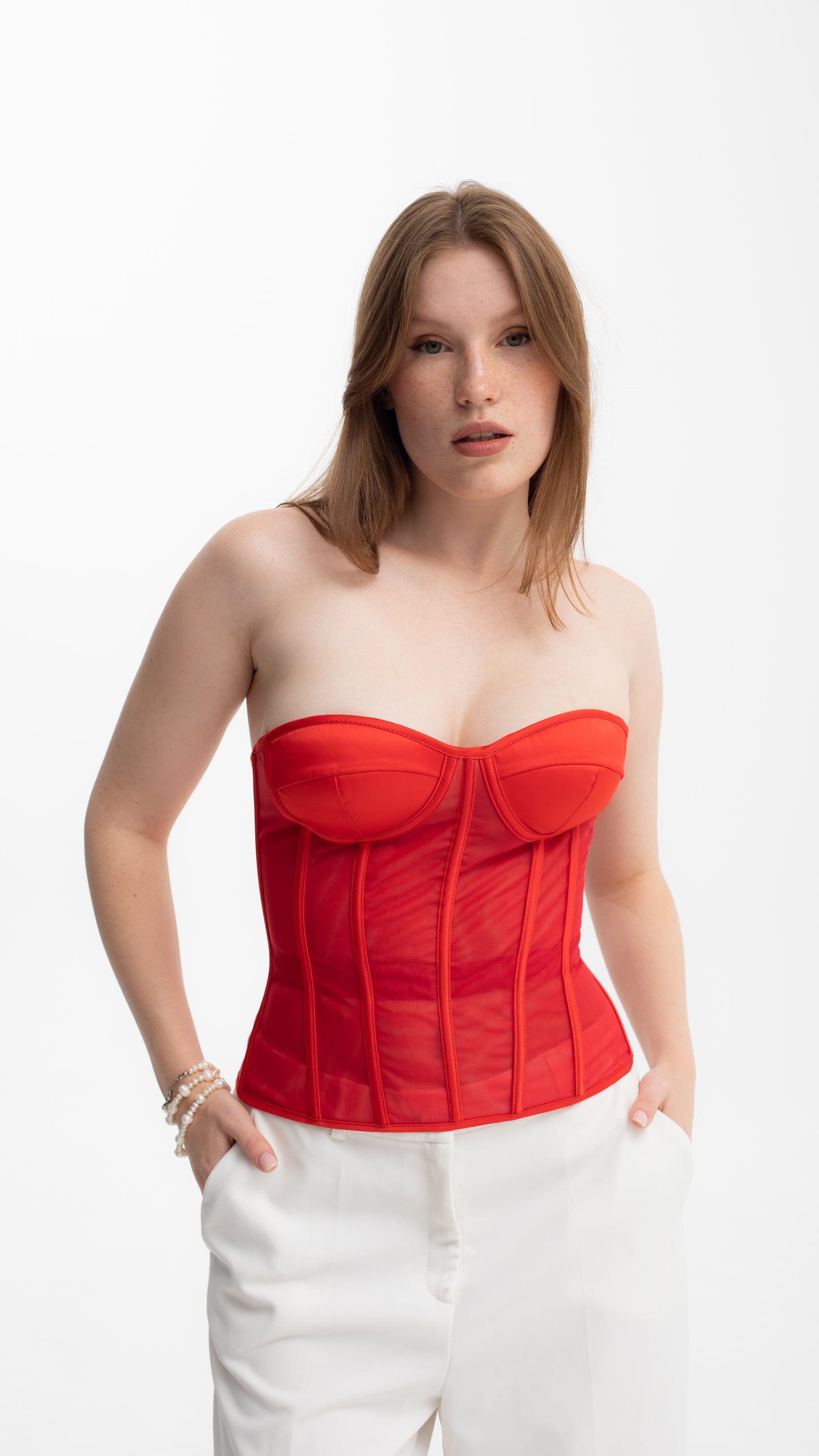 Handmade Red Gothic Lace-up Vintage Boned Corset - Plus Size Bustier