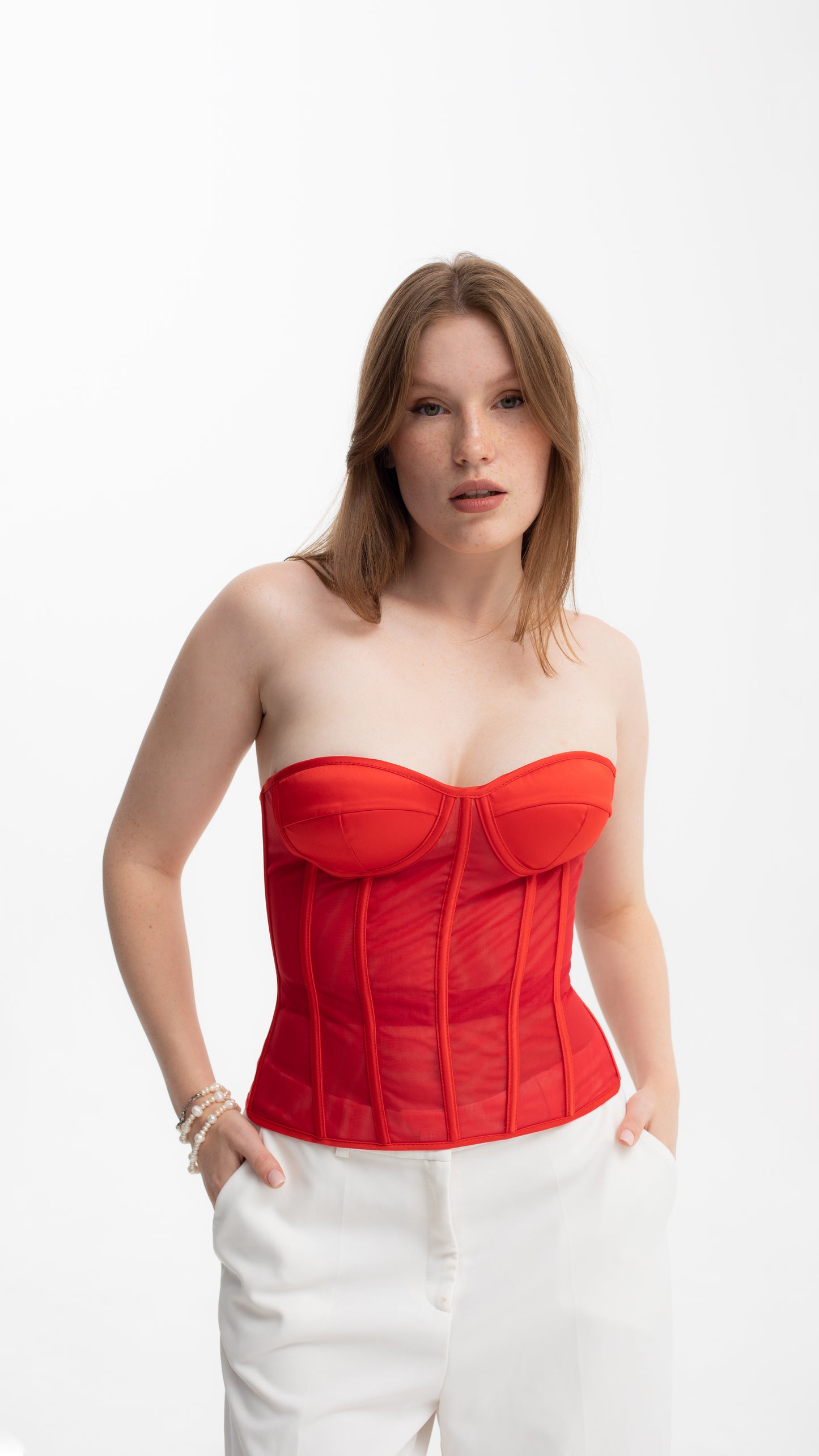 Handmade Red Gothic Lace-up Vintage Boned Corset - Plus Size Bustier