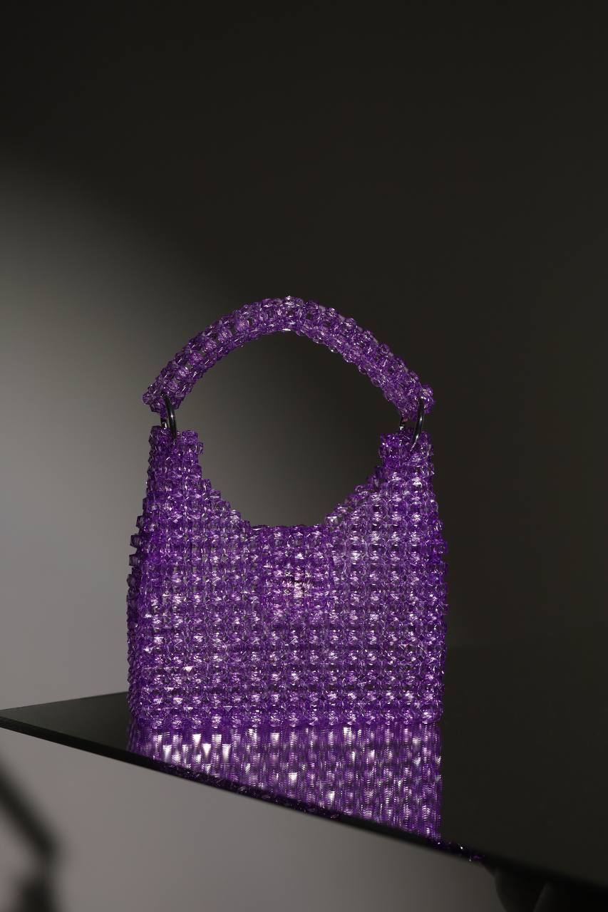 Purple beaded orders purse