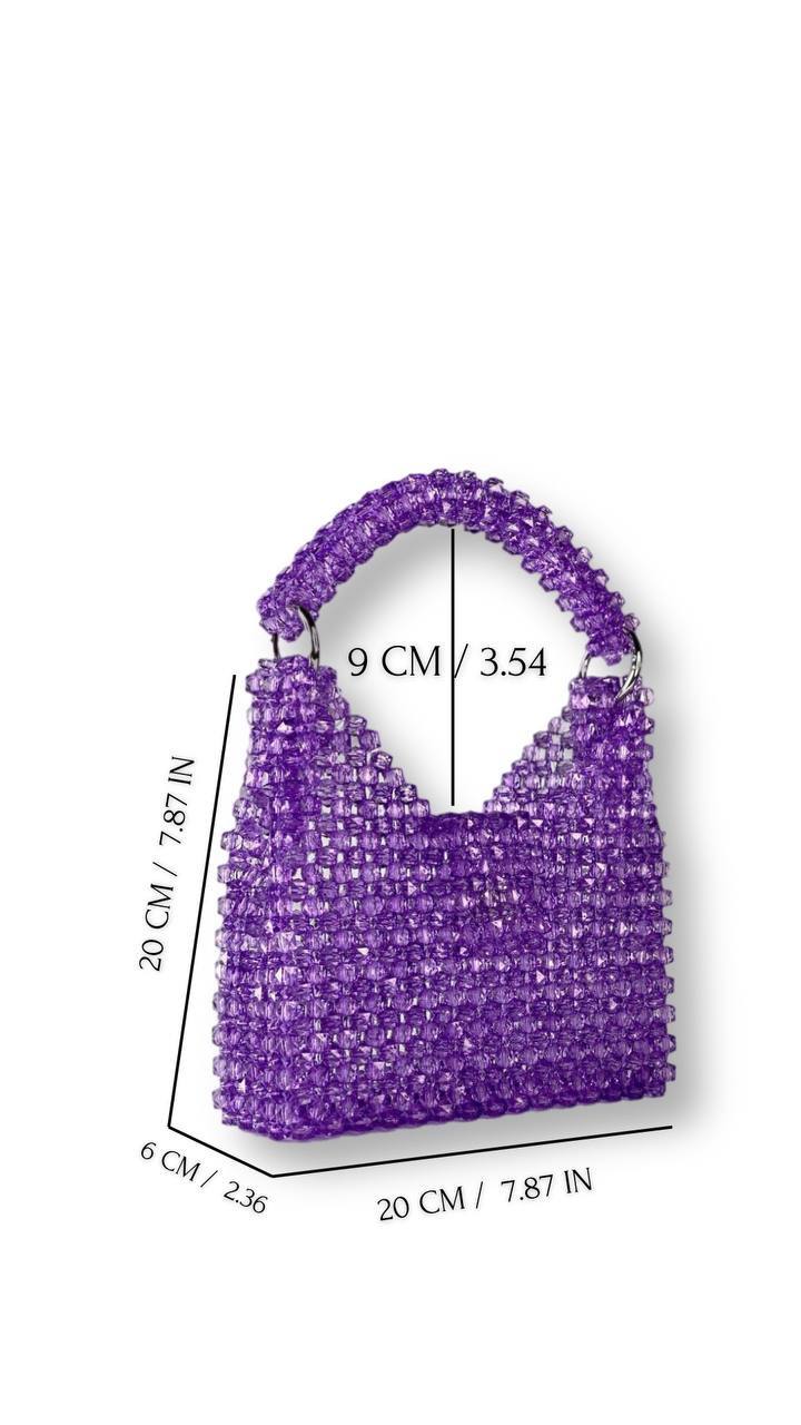 Lavender Purple Handbag Gift for Her/ Handmade Beaded Purse for Party