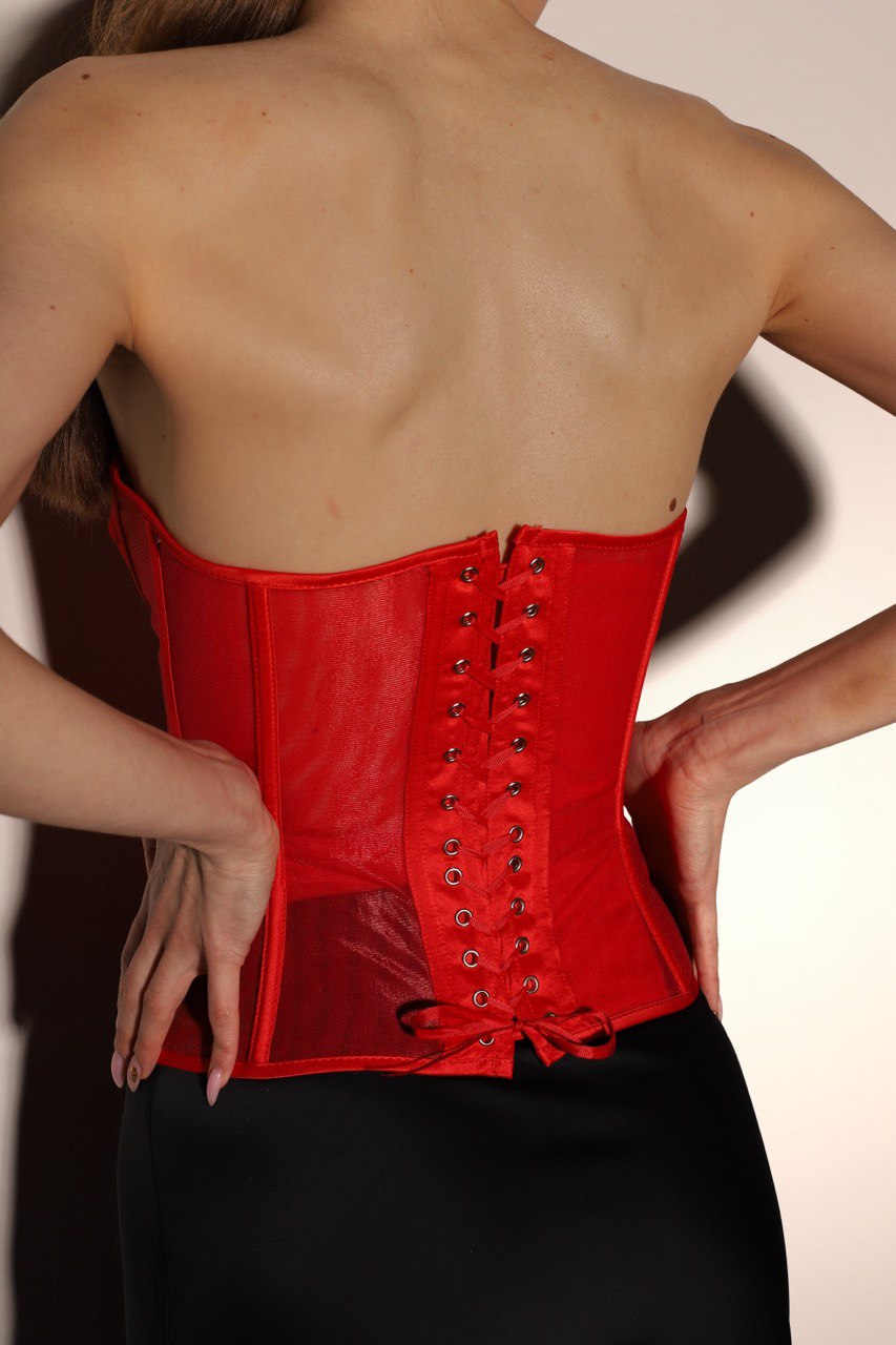 Handmade Red Gothic Lace-up Vintage Boned Corset - Plus Size Bustier