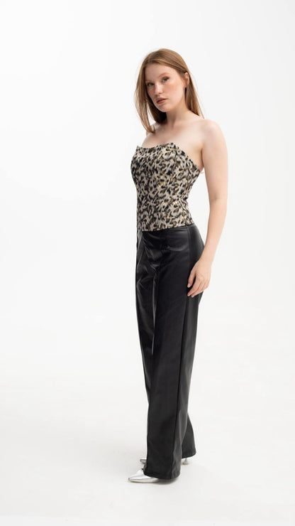 Handmade Gold Black Vintage Corset - Plus Size Shaping Overbust Top
