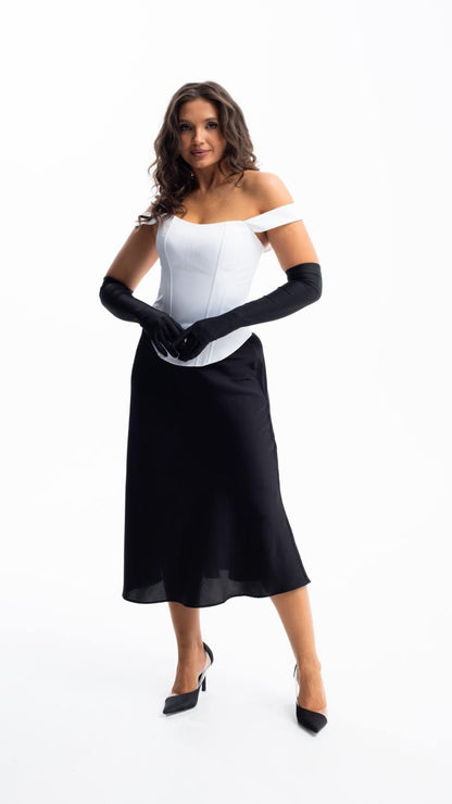 Handmade White Vintage Satin Corset - Plus Size Bridal Shaping Top

