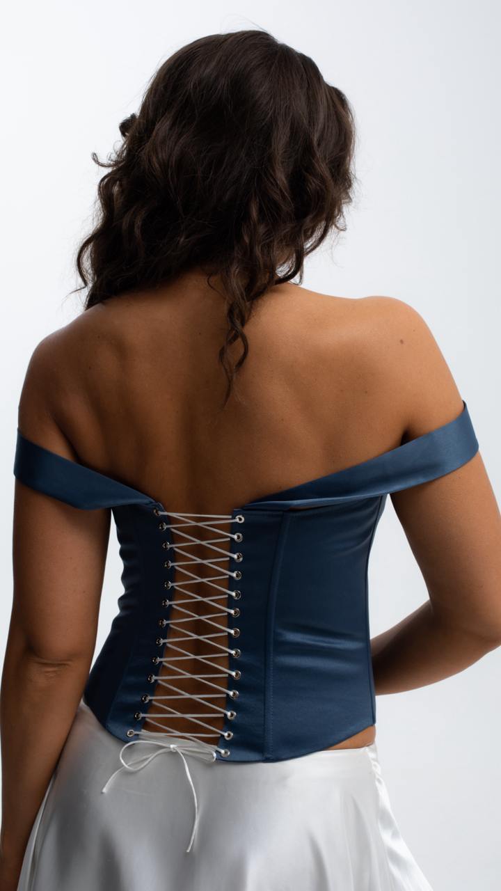 Silk factory Blue Corset (HANDMADE)